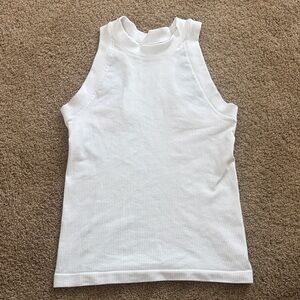 White Athleta Sleeveless Ribbed Top